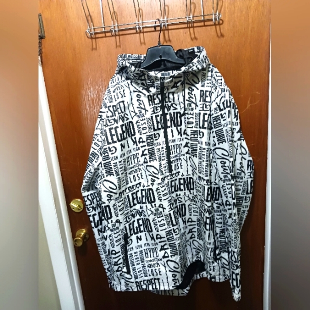 Encyrpted Wind Breaker size 5X blank and white!!
